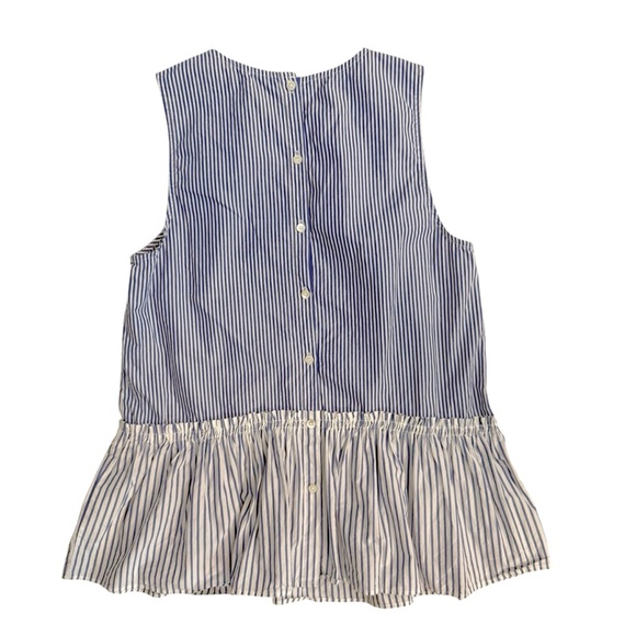 J.Crew Blue & White Striped Peplum Top 100% Cotton Size XS - Picture 7 of 10
